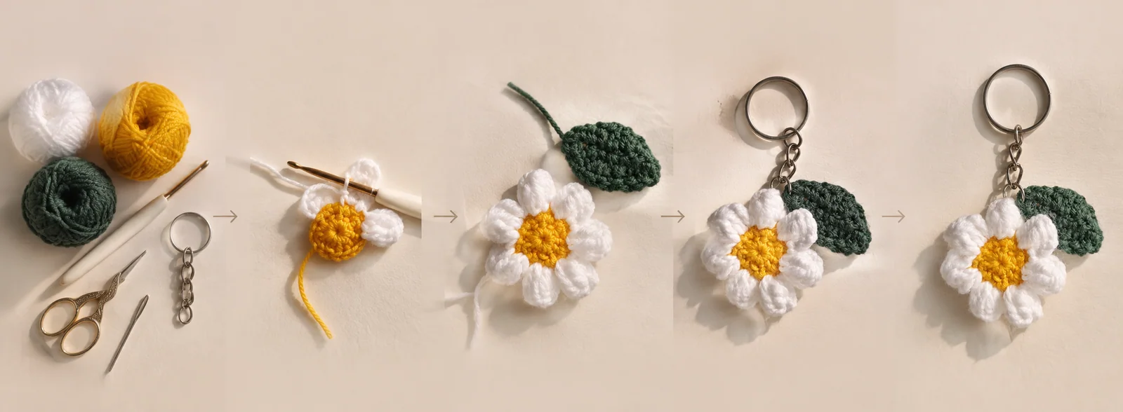 Work-in-progress crochet pieces